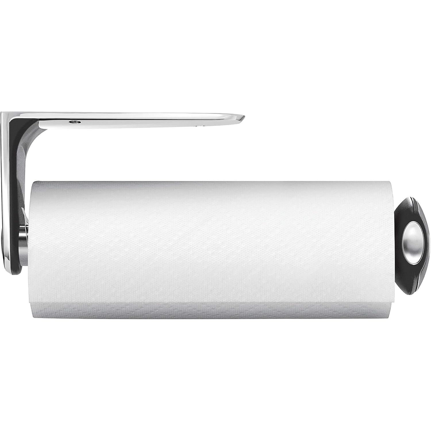 Simplehuman Wall Mount Paper Towel Holder, Under-Cabinet Or Wall Mounted Rack, Horizontal Or Vertical Install, One-Handed Tear With Tension Spring, Quick-Release Knob, Brushed Stainless Steel