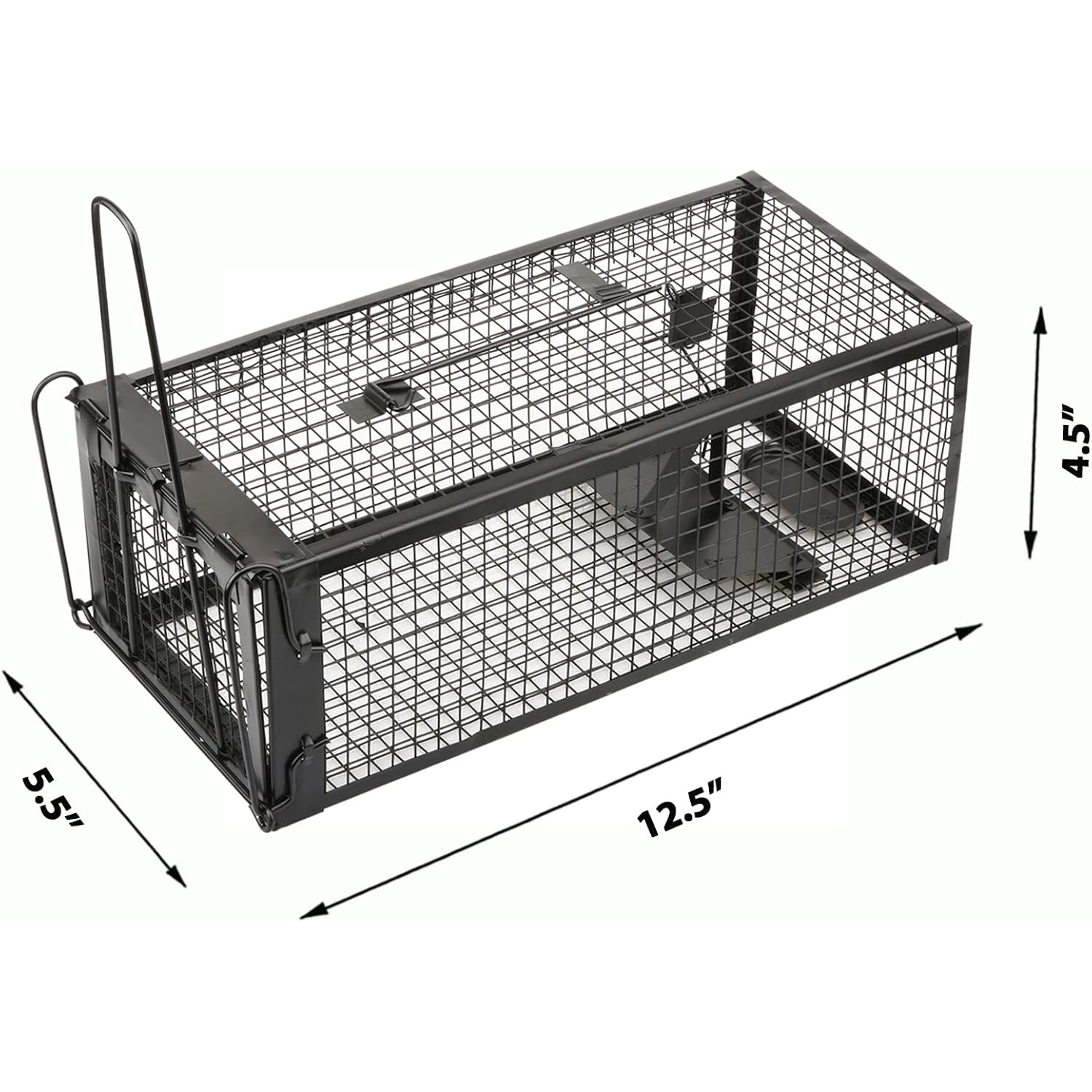 2-Pack Rat Traps Humane Live Mouse Vole Chipmunk Trap Cage For Indoors And Outdoors (Black)