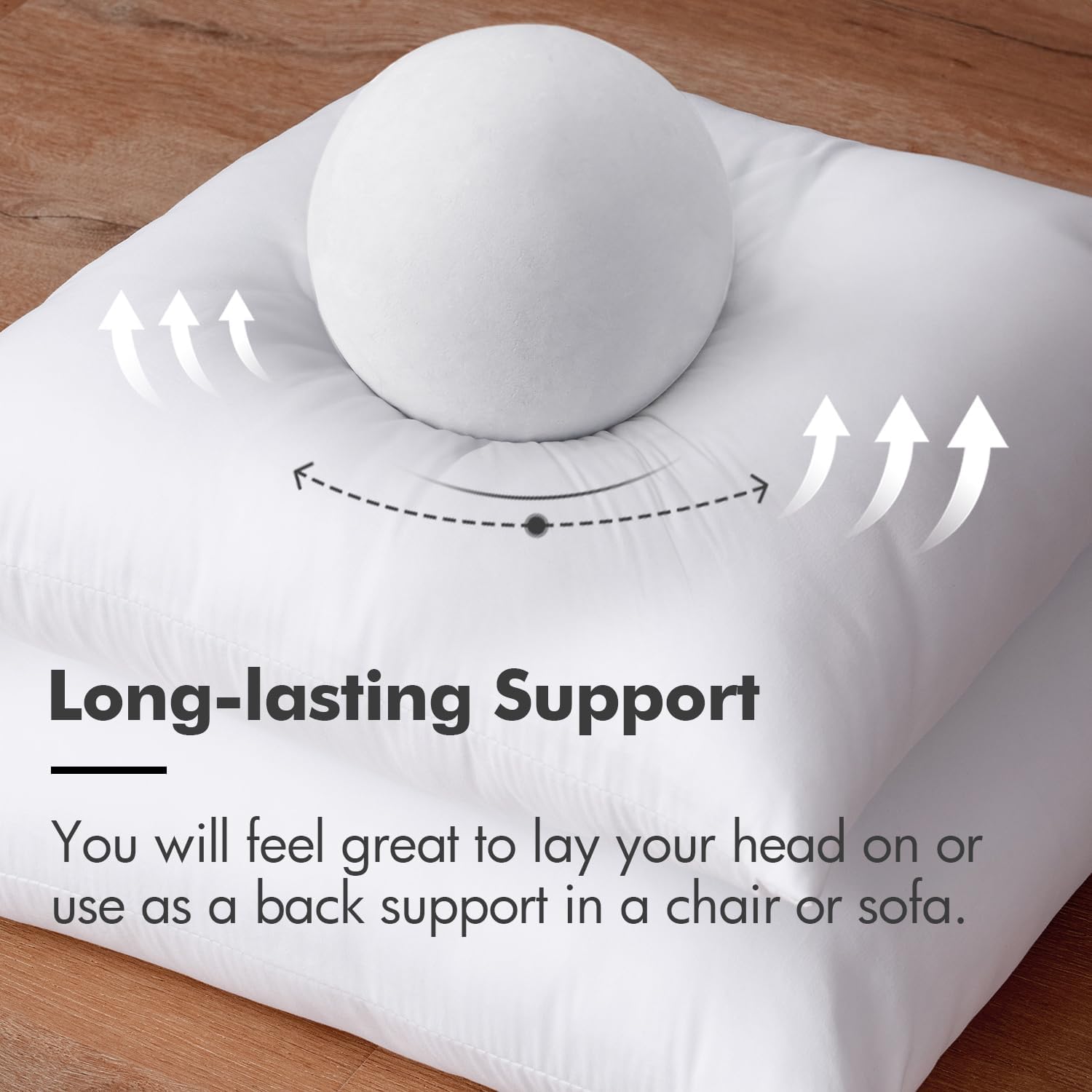 MIULEE Set of 2 Throw Pillow Inserts Premium Pillow Stuffer Rectangle Form for Decorative Cushion Bed Couch Sofa 12x20 Inch