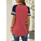 Adibosy Women Summer Casual Shirts: Short Sleeve Striped Tunic Tops - Womens Crew Neck Tee Tshirt Blouses