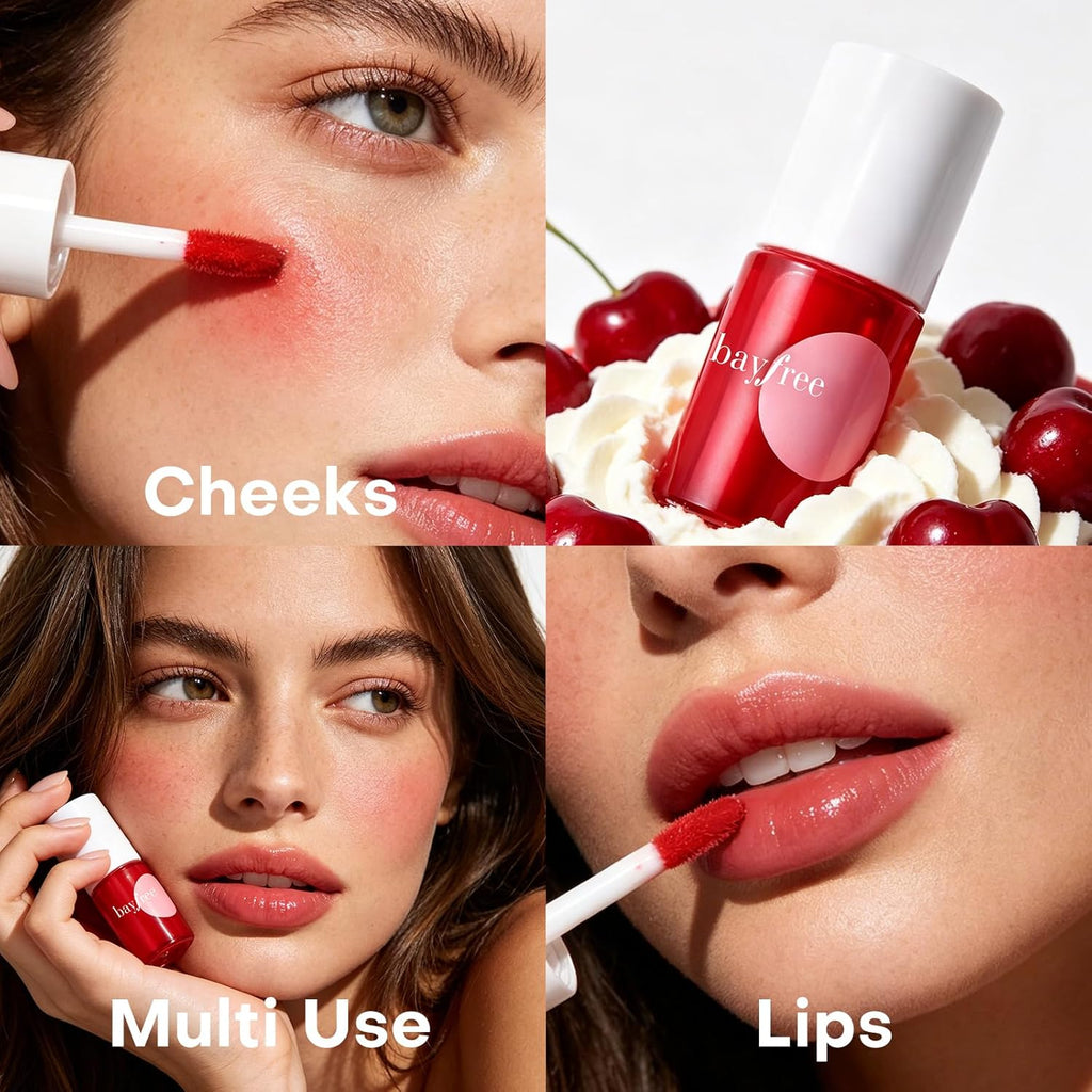 bayfree Lip Tint Stain Set, 7 PCS Lip Stain Long Lasting Waterproof, Hydrating Non-Sticky Liquid Blush & Water Tint, Transfer-Proof, High Pigment Matte Finish,Vegan Korean Makeup Set (fruit land)