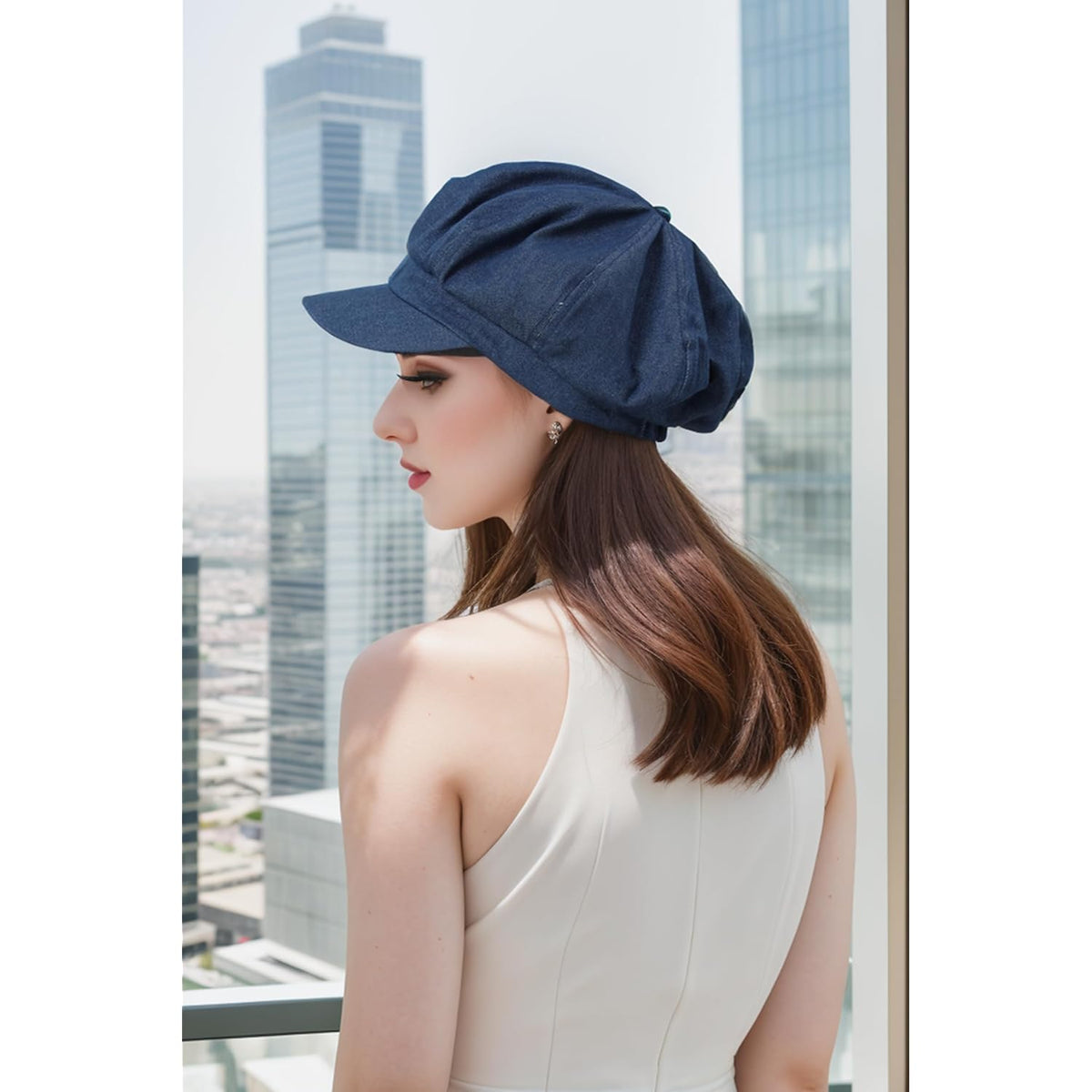 Womens Newsboy Cap Summer Beret Cap- 100% Cotton 8 Panels Vintage Cabbie Hat- Octagonal Visor Cap For Women Girls Ladies Gift | Summer, Vintage, 8 Panels, For Women Girls Ladies, Gift