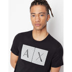 Armani Exchange Men'S Crew Neck Logo Tee T Shirt Grid Logo