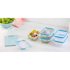 Snapware Plastic Total Solution 5-Pack (3-Cup) Food Storage Containers Set, Leakproof & Airtight Plastic Locking Lids Rectangular Tupperware, Non-Toxic Bpa-Free Lids, Microwave Dishwasher Freezer Safe
