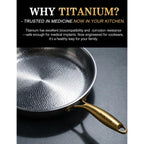 12" Titanium Pans For Cooking | Food-Grade Pure Titanium Frying Pan Pro With Lid & Spatula | Pfas/Pfoa/Ptfe Free Nonstick Cookware | Dishwasher & Oven Safe, Kitchen Induction Compatible