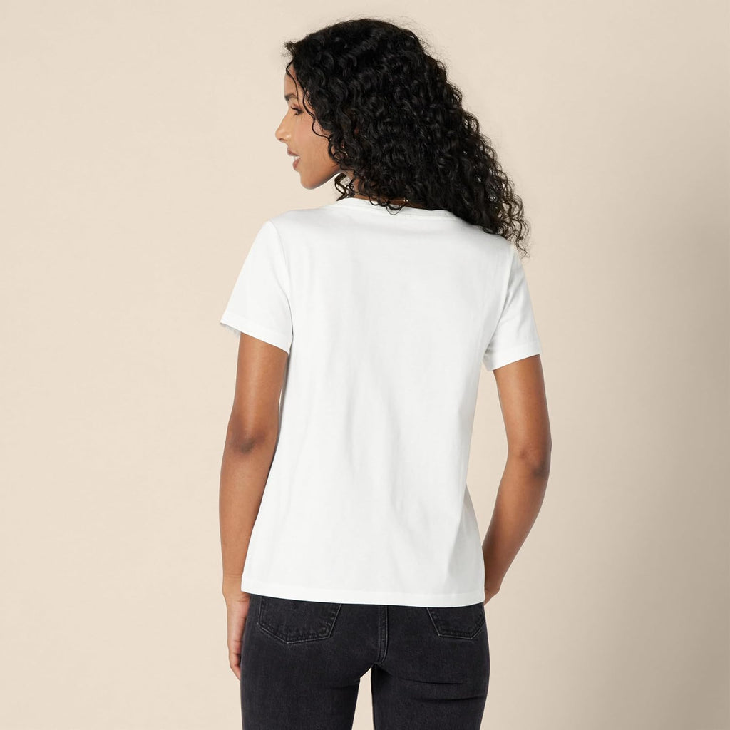 Amazon Essentials Women'S Regular Fit 100% Cotton V-Neck Short Sleeve T-Shirt