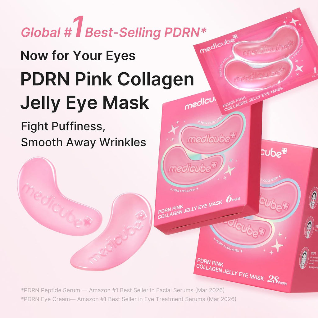 Medicube Jelly Eye Mask Pdrn Pink Collagen | Hydrogel Eye Patches With Pdrn, Collagen, Nad | Refreshing For Puffy, Tired Eyes | Firming For Look Of Wrinkles, Fine Lines | Korean Skincare (50 Pairs)