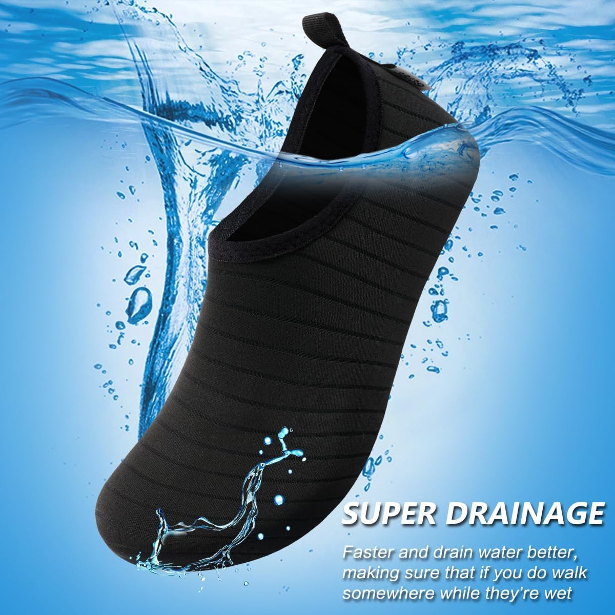 Vifuur Water Sports Shoes Barefoot Quick-Dry Aqua Yoga Socks Slip-On For Men Women