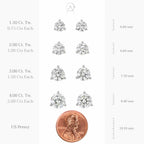 IGI Certified 1.50 to 4.00 Carat Lab Grown Diamond Round Stud Earrings for Women I 14k White Gold Earrings for Her (I-J, VS1-VS2, cttw) 3-Prong Martini Set Diamond I Push Back Studs