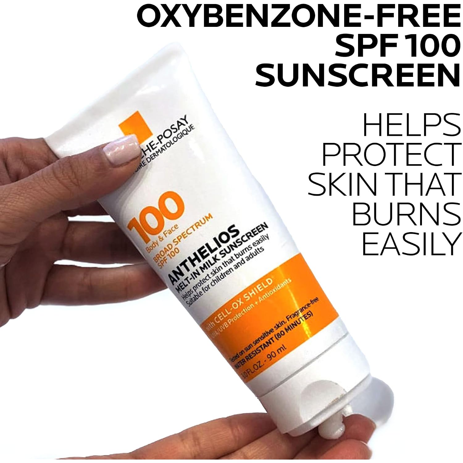 Anthelios Melt-In Milk Sunscreen Spf 100, Sunscreen For Body & Face, Broad Spectrum Spf + Antioxidants, Oil Free