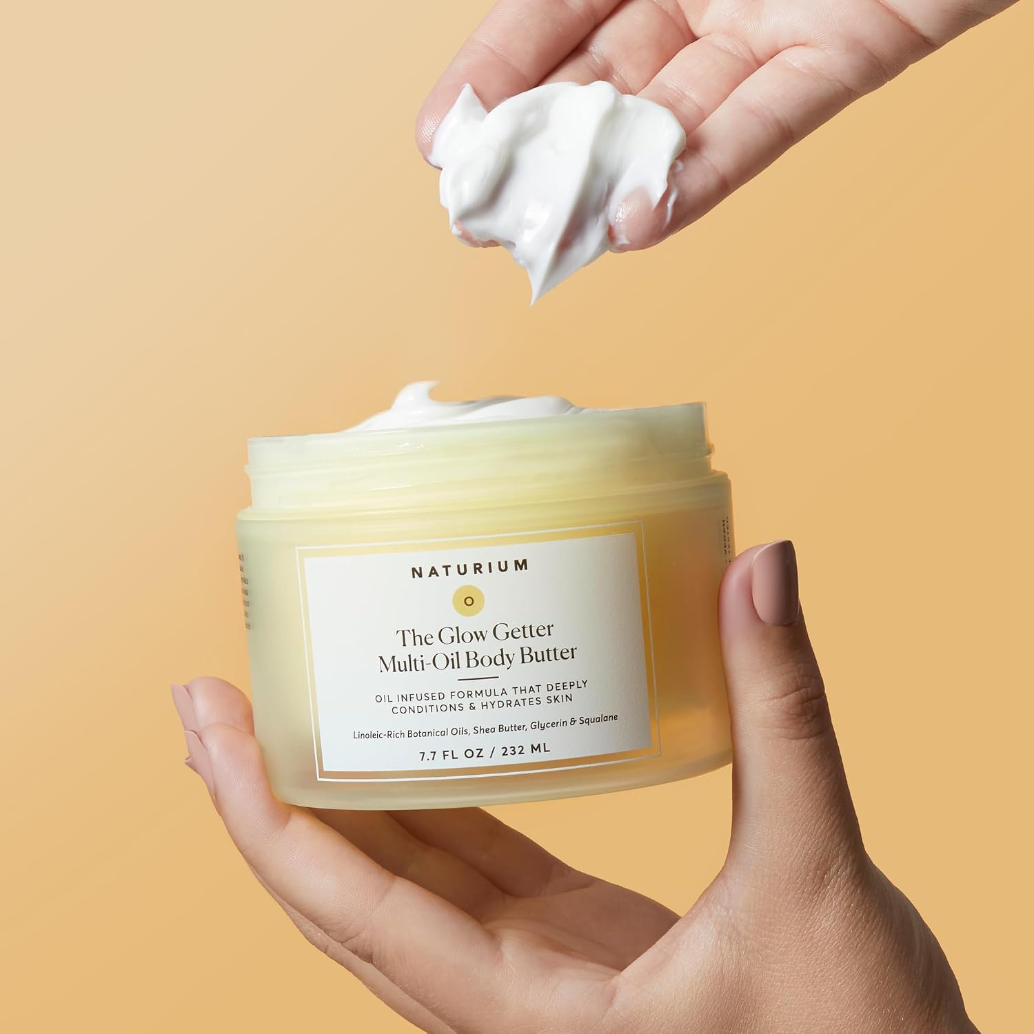 Naturium The Glow Getter Whipped Multi-Oil Body Butter, Firming Cream & Body Moisturizer With Shea Butter, 7.7 Fl Oz