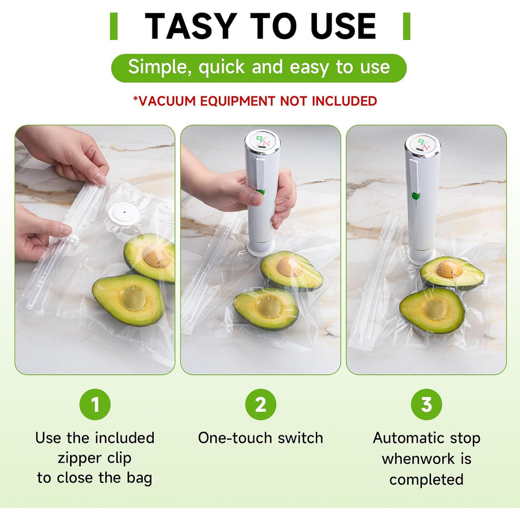 Vacuum Sealer Bags, 40 Reusable Vacuum Sealer Bags For Food, Bpa-Free, Meal Prep And Sous Vide Cooking,Works For Handheld Sealer And Vac Sealer Machine With External Vacuum Systems