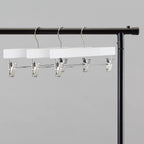 Amazon Basics Durable Wooden Pants And Skirt Hangers With Clips, Closet Organizer, White, 10-Pack