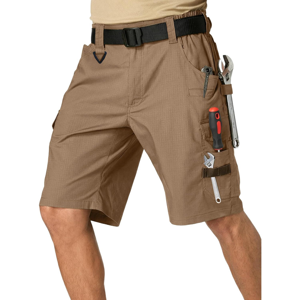 Men'S Cargo Work Shorts Water Resistant Ripstop Tactical Tool Shorts For Outdoor Hiking Fishing With 14 Pockets(No Belt)