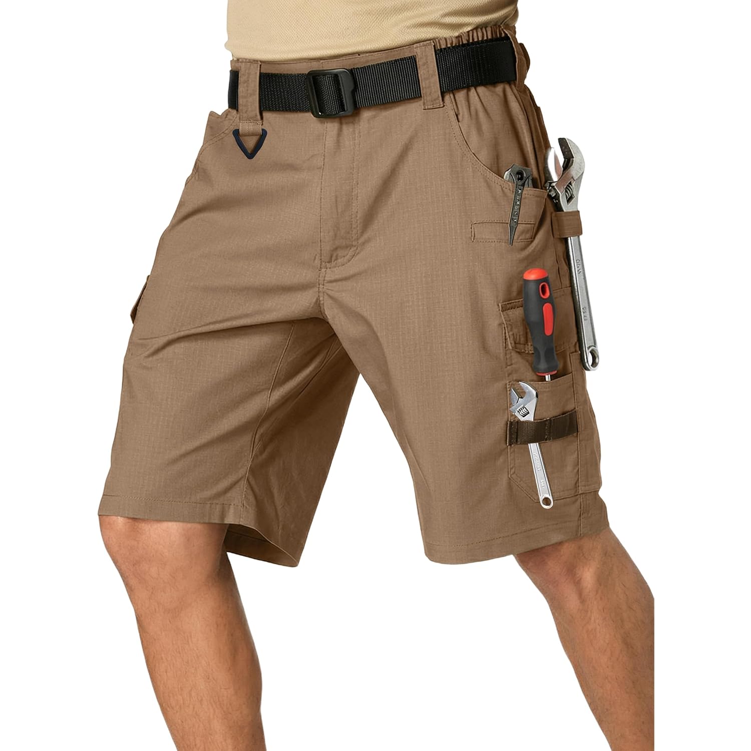 Men'S Cargo Work Shorts Water Resistant Ripstop Tactical Tool Shorts For Outdoor Hiking Fishing With 14 Pockets(No Belt)