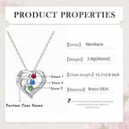 Personalized Name Mothers Necklace with 2-6 Birthstones 925 Sterling Silver Necklace for Women Mothers Day Christmas Gift for Mom Wife Grandma