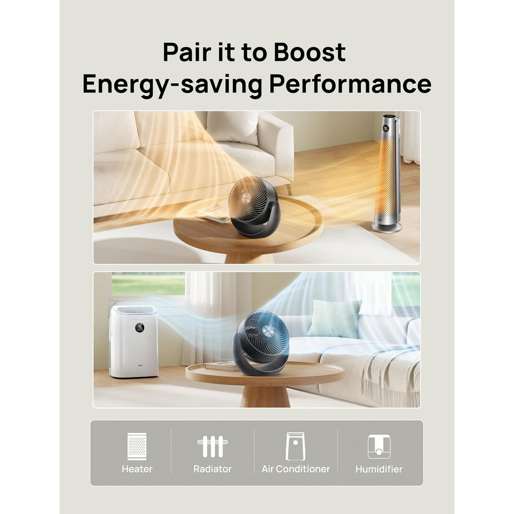 Dreo Fan For Bedroom, Table Air Circulator For Whole Room, 11 Inch, 60Ft Strong Airflow, 120° Adjustable Tilt, 20Db Low Noise, Quiet, 3 Speeds, Desk Fan For Home,Office, Kitchen