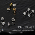 Limerencia Lab Grown Diamond Stud Earrings, Titanium White Gold Plated, VS1 Clarity, Round Cut, Hypoallergenic Screw Back Diamond Stud Earrings Jewelry Gifts for Women, 4 mm/CTTW approx.0.60 ct