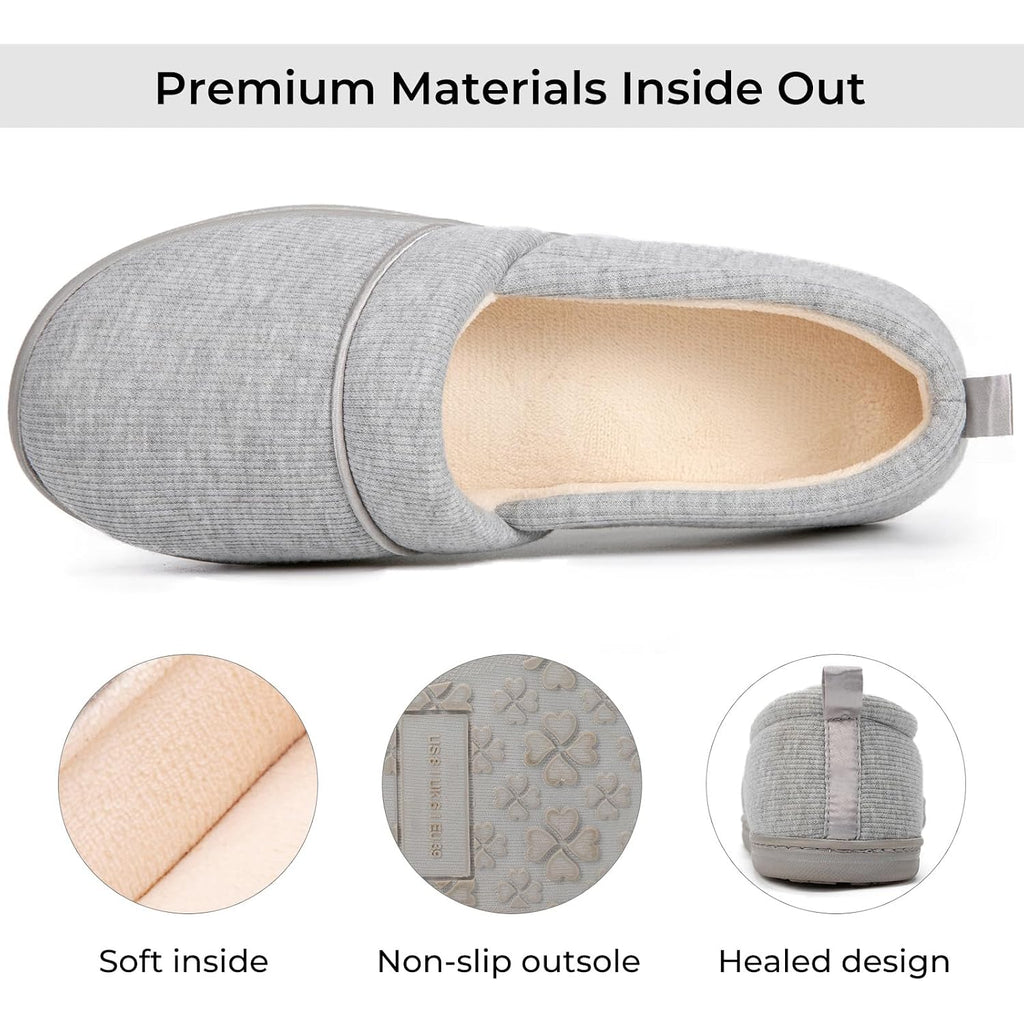 Hometop Women'S Comfy Loafer Slippers Lightweight Memory Foam Non-Slip Indoor House Shoes