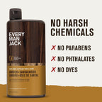 Every Man Jack Amber+Sandalwood Hydrating Mens Body Wash For All Skin Types-Cleanse, Nourish, And Hydrate Skin With Naturally Derived Ingredients-Paraben Free, Phthalate Free, Dye Free-24Oz(Pack Of 2)