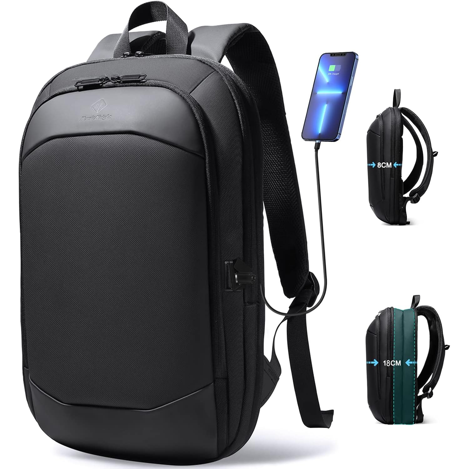 Hk Business Backpack For Men,Slim & Expandable Backpack For 17 Inch Laptop | Waterproof Travel Backpacks With Usb Charger,Anti-Theft Lightweight Large Work Computer Bag,College Backpack For Men Women