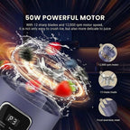 Lilogi Portable Blender, 500Ml Blenders For Smoothies With Led Display | 12-Blade Usb-C Rechargeable Blender, Travel Blender Cup For Any Kitchen, Office, Outdoor, Travel, Gym Or Sports