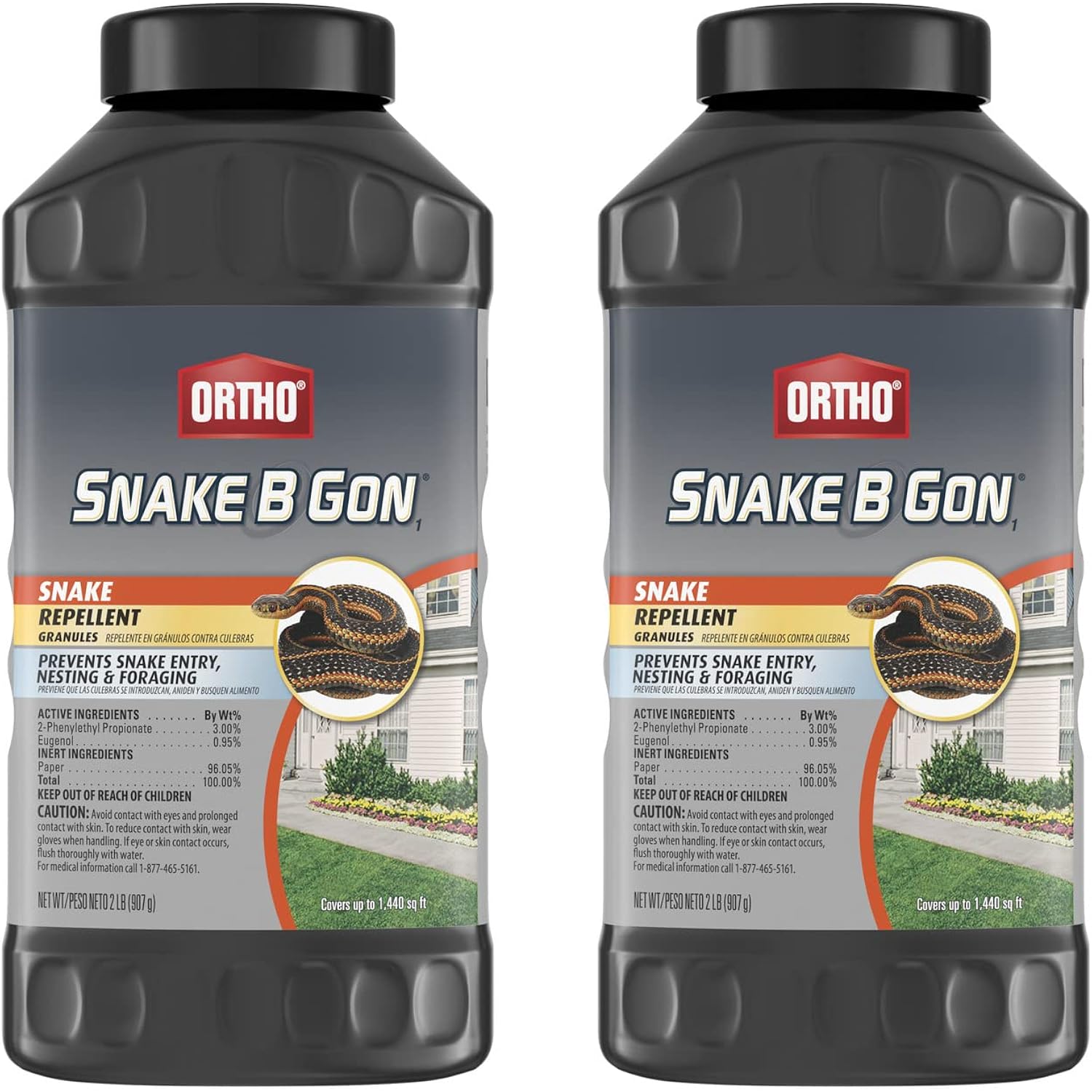 Ortho Snake B Gon1 Snake Repellent Granules, 2 Lbs. (2-Pack) | Snake Repellent For Yard - No-Stink Formula