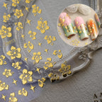12 Sheets Gold Star Nail Art Stickers 3D Self Adhesive Flower Heart Letter Number Nail Decals Gold Metal Star Nail Art Supplies Manicure Decorations for Women Acrylic Nails DIY Accessories