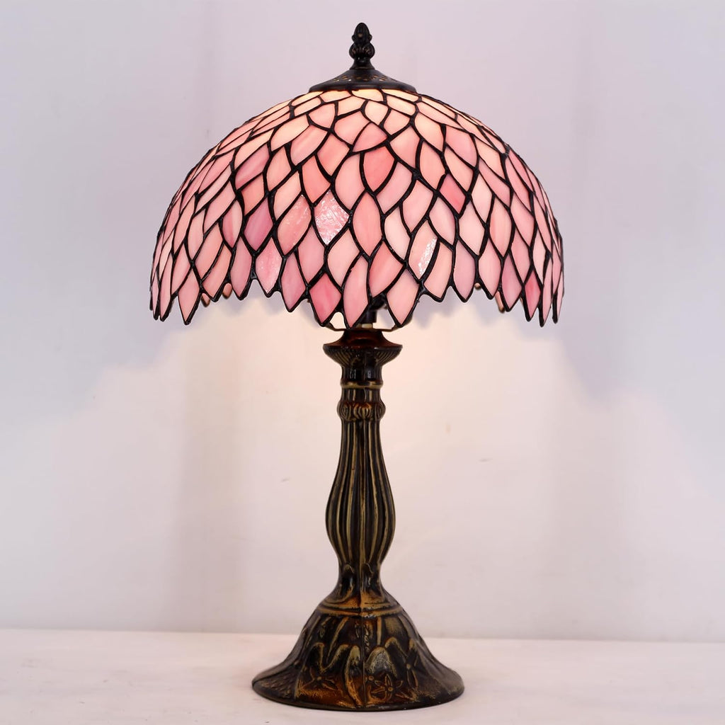 Werfactory Table Lamp Base Replacement Only With 6 Pcs Bulb, Wide 6 Height 18 Inch, Fit For 8, 10, 12 Inch Tiffany Style Stained Glass Lampshade, Dark Bronze Finish, Metal, Push Switch On Cord