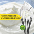 Silicone Whisk Set 8" 10" Kitchen Whisk Kitchen Wisk Wire Whisks For Cooking, Whisking, Blending, Beating, Stirring-Black