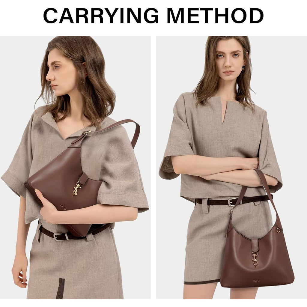Cluci Womens Purses And Handbags, Soft Vegan Leather Hobo Bags With Adjustable Strap, Lightweight Slouchy Shoulder Bag