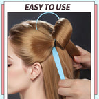 Teenitor 4Pcs Pony Hair Tail Tools, 2 Pairs Hair Loop Styling Tool Hair Flipper Pull Through Tool, French Braiding Hair Tool Hair Accessories For Women Girls, Loop Hair Tool, Light Blue/Light Pink