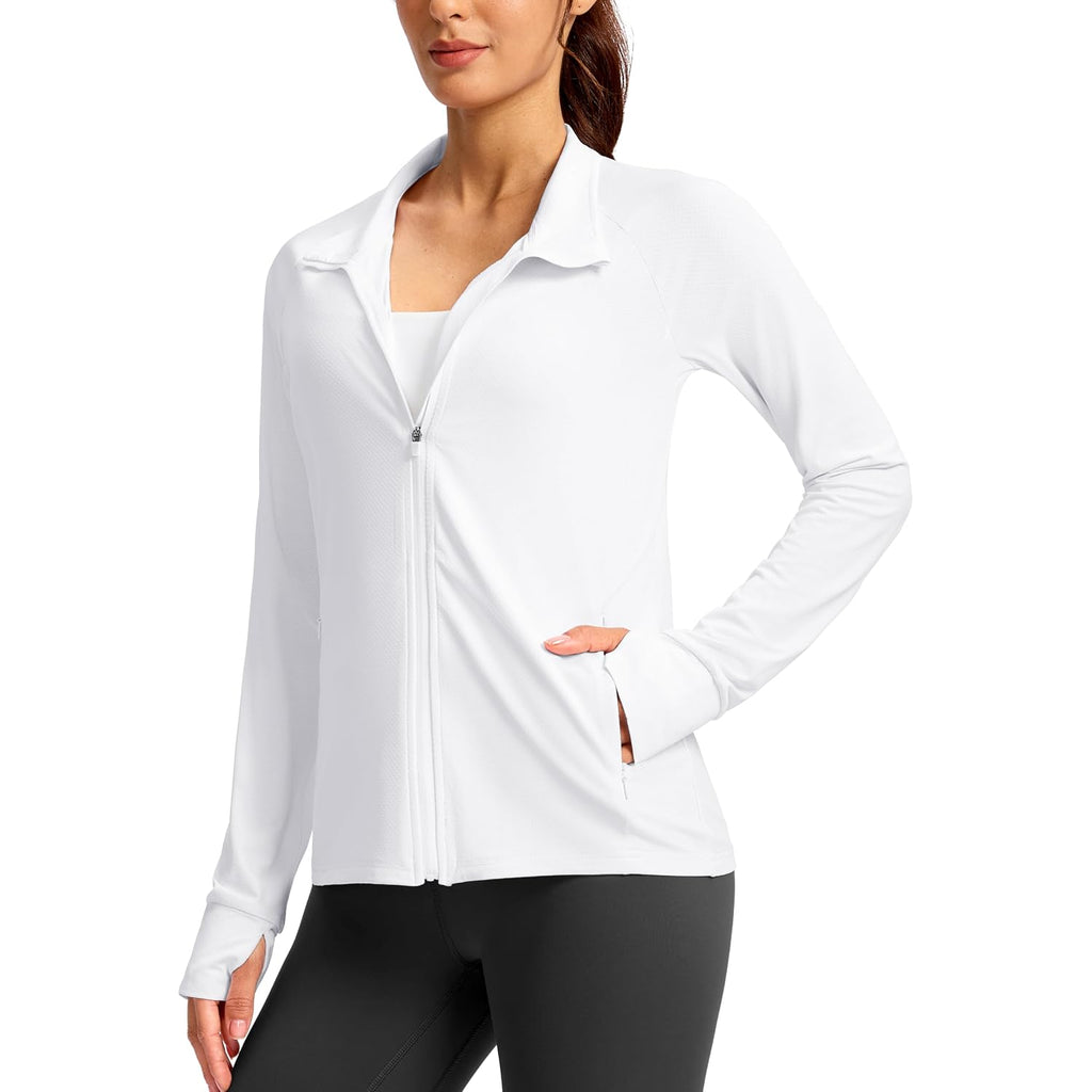 G Gradual Women'S Lightweight Athletic Jacket Sun Protection Upf 50+ Zip Up 4 Pockets Long Sleeve Shirts Workout Running