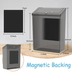 Sealegend Magnetic Trash Can With Lid, Space Saving Lint Bin Black | Wastebasket For Kitchen, Refrigerator, Cabinet, Bathroom & Laundry Room