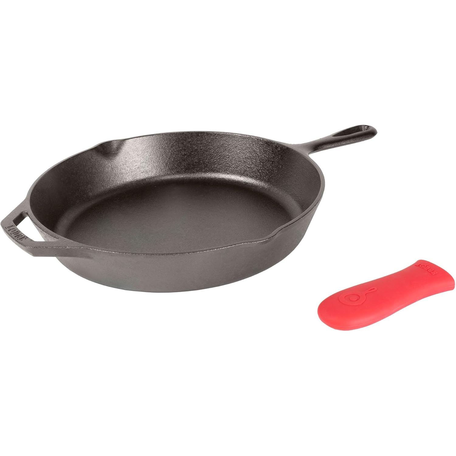 Lodge Seasoned Cast Iron Skillet 12 Inches - Quality Frying Pan for the Stove, Oven, Grill & Campfire - Includes Silicone Hot Handle Holder - Non-Toxic, Nonstick & Long-Lasting