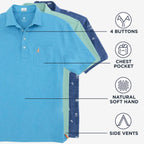 Johnnie-O Lyndonn Polo | Men'S Striped Performance Polo | 3-Button | Moisture-Wicking | 4-Way Stretch | Upf 50