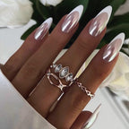 2Pcs White Pearl Chrome Nail Powder Super Glossy Metallic Mirror Effect, White Moonlight Unicorn Chrome Powder for Nails, Mermaid Glitter Pigment Powders for Gel Nail Polish Design 0.5g/Jar