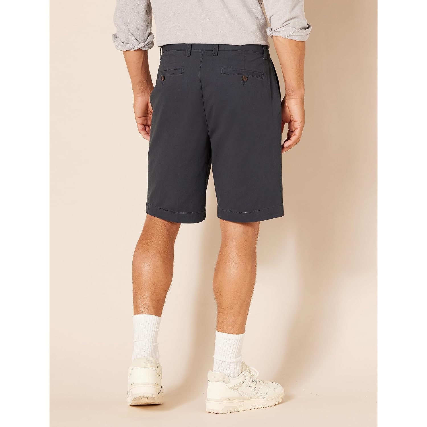 Amazon Essentials Men'S Classic-Fit 9" Cotton Twill Chino Shorts With Button-Through Pockets