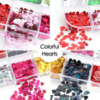 3D Heart Nail Glitter Sequins Art Stickers Decals Supplies Flakes Holographic Confetti for Acrylic Nails Designs Makeup DIY Decoration