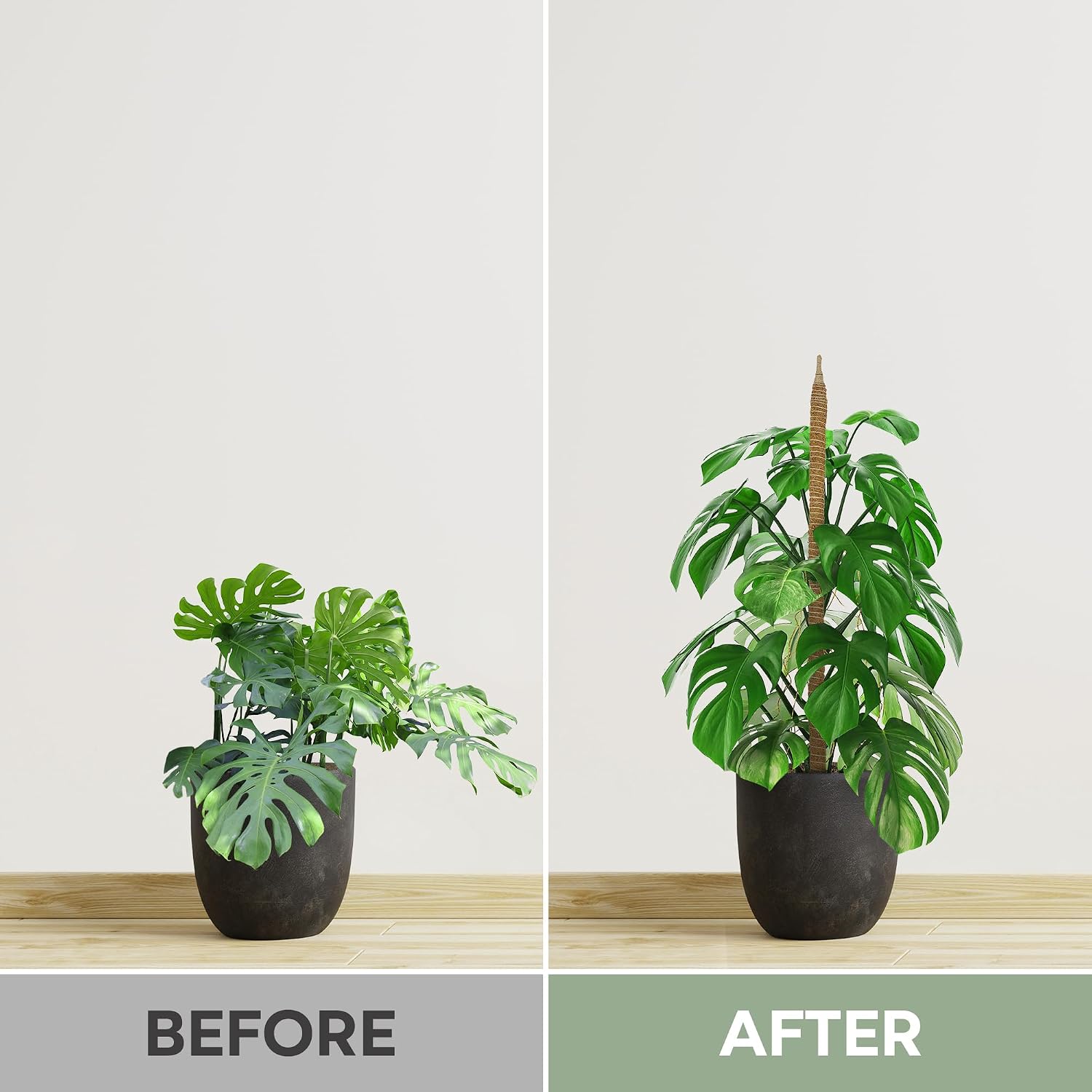 2 Pack 28'' Bendable Moss Pole Monstera Plant Support For Climbing Indoor Plants - Stakes For Potted Climbers - Tall Sticks Indoor Trellis For Houseplants - Accessories For Monstera Pot