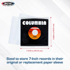 Bcw 45 Rpm Record Sleeves - 100 Count | Fits Standard 7 Inch Single 45S | Snug-Fit 2 Mil Polypropylene Outer Sleeves | Archival Plastic Covers For Vinyl Record Storage And Protection