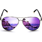 ROCKNIGHT Polarized Aviator Sunglasses for Men Women Metal Flat Top Sunglasses lightweight Driving UV400 Outdoor 58mm