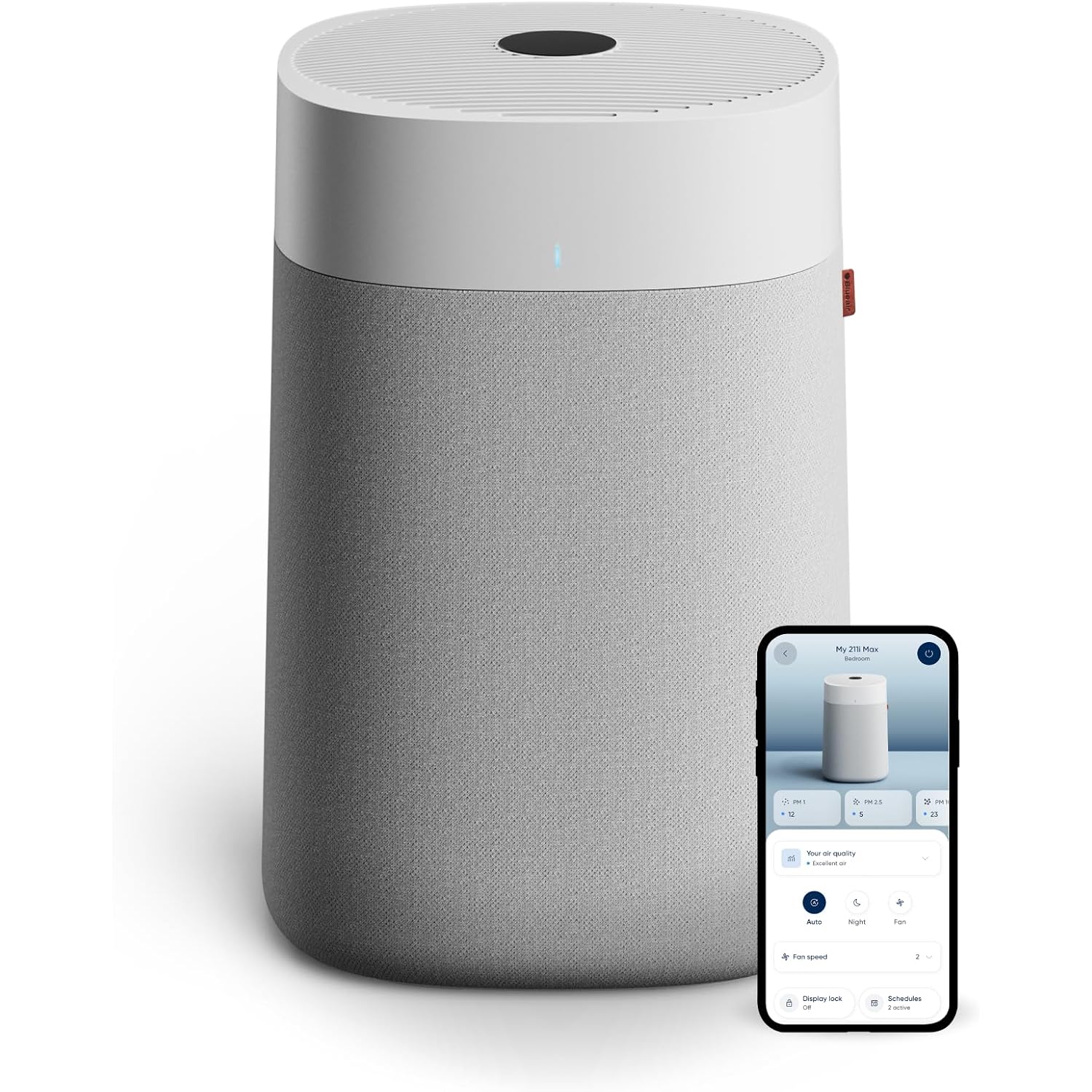Blueair Blue Pure 211I Max Smart Air Purifier For Large Rooms Up To 3,235 Sq Ft, Hepasilent Air Cleaner For Pets, Allergies, Smoke & Dust, Wifi Air Purifier With Auto Mode, Quiet Air Purifier For Home