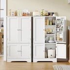 43'H Pantry Cabinet With 4 Doors, Kitchen Cabinet With 6 Door Shelves, Storage Cabinet-Kitchen Pantry For Living Room, Dining Room, Bathroom, White