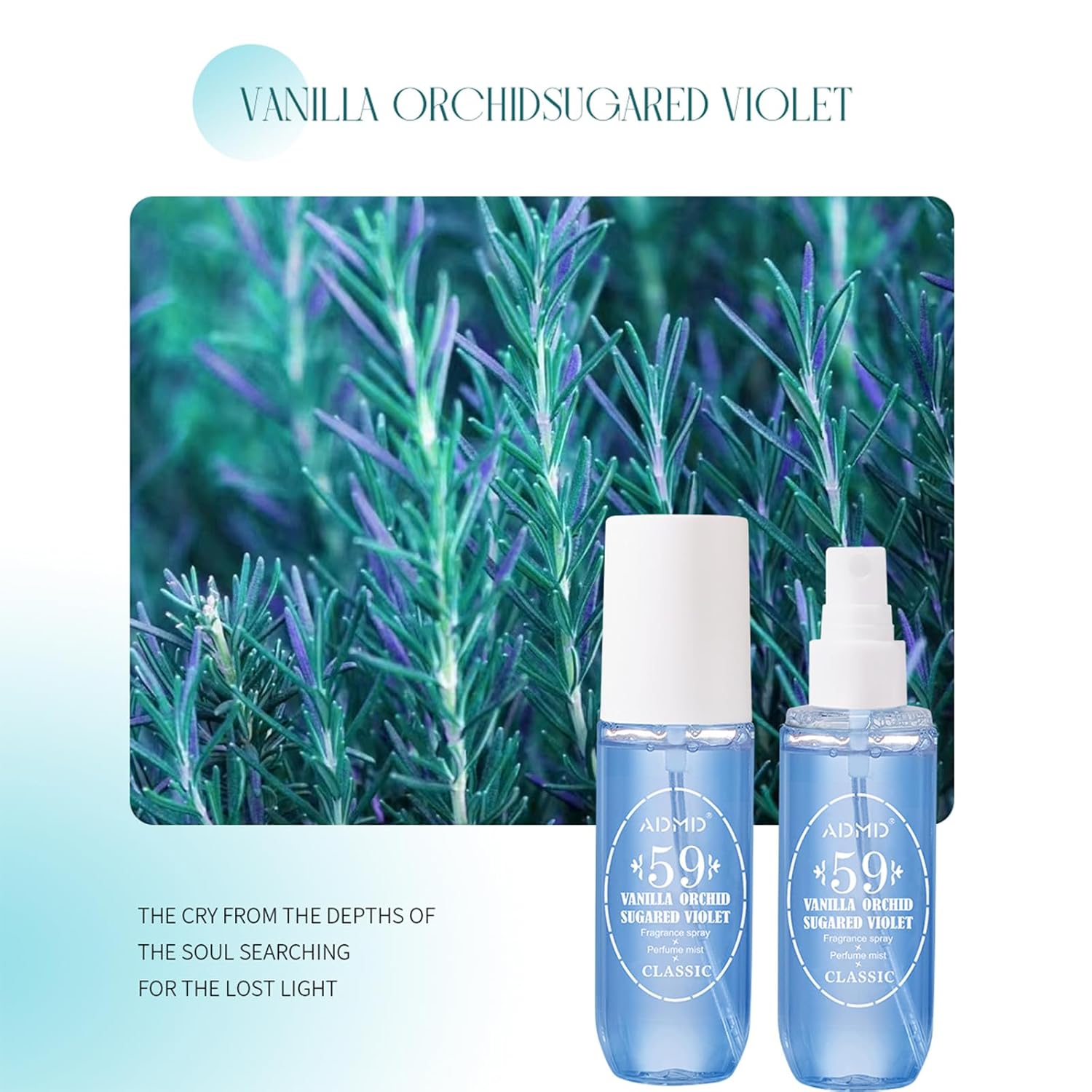 ADMD Sweet Floral Body Spray Romantic Perfume for Women, Model 59# Delightful Fruity Long-Lasting, Enchanting Fragrance Mist, Travel-Size 90ml Non-Sticky