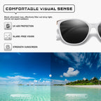 Trendy Cat Eye Sunglasses for Women Fashion Cateye UV400 Protection Glasses CL22017 White Frame