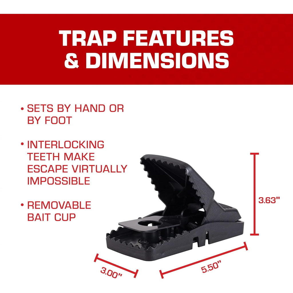 Tomcat Rat Snap Trap, 1 Rat Size Trap | Reusable - Effectively Kill Rats - Ideal For Home And Farm Use