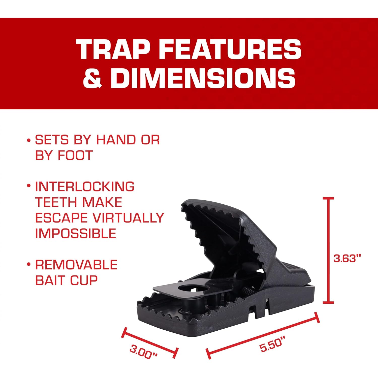Tomcat Rat Snap Trap, 1 Rat Size Trap | Reusable - Effectively Kill Rats - Ideal For Home And Farm Use
