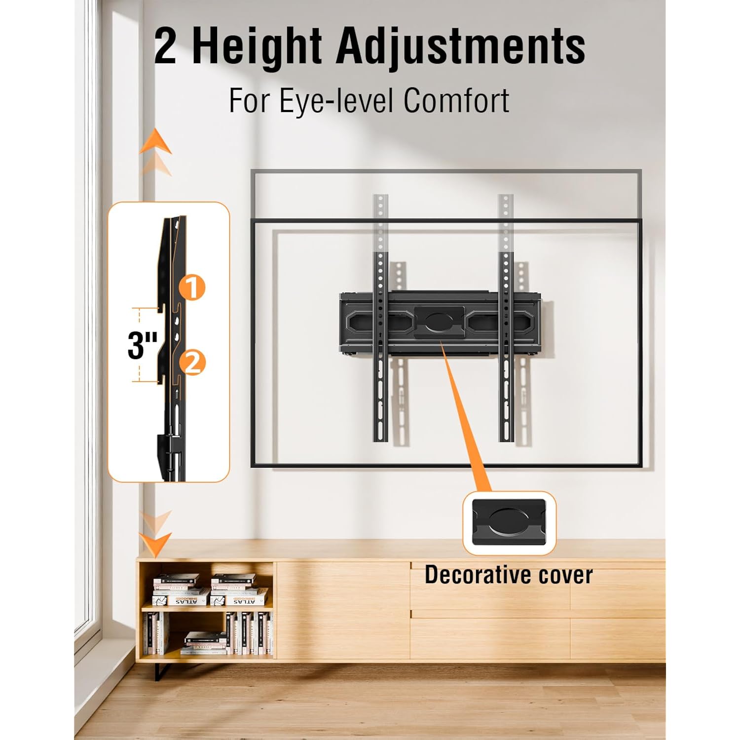 Econome Tv Wall Mount For Most 26-65 Inch Tvs, Full Motion Tv Mount Swivel And Tilt, Wall Mount Bracket Max Vesa 400X400Mm, Holds Up To 99 Lbs, Fits 12” 16" Wood Studs.