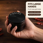 Kingtop Grinder, Large 3" Zinc Alloy Spice Grinder (Black)